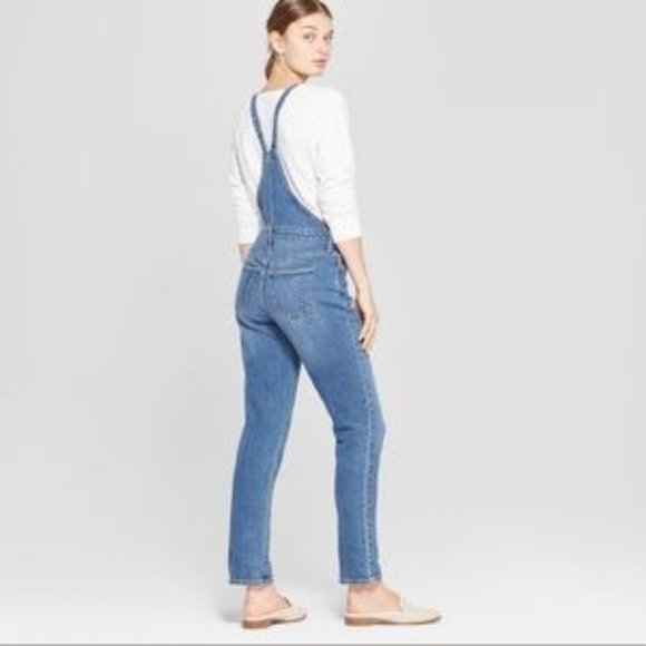 Universal Thread Mid Rise Denim Straight Overalls - Picture 2 of 5